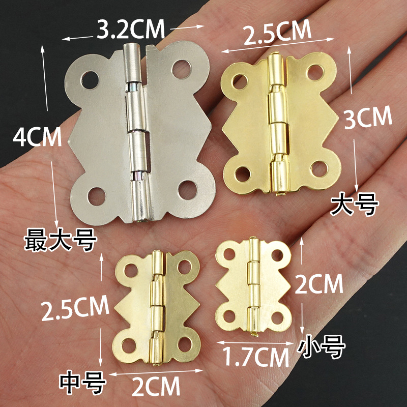 Little Butterfly Swing Small hinge hinge Hardware D018 Mini Folding Iron Hinge Leaf wardrobe Door hinge furniture Specification drawing