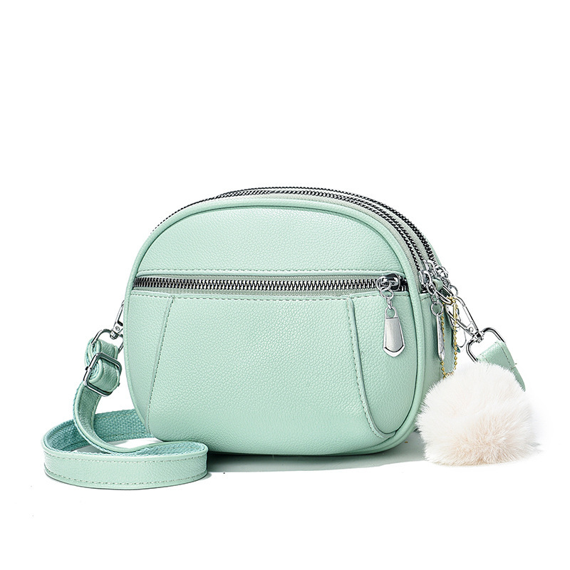 The new cross-border high-quality Little Apple crossbody bag, the popular big eater three-layer mobile phone bag, and the casual and trendy single-shoulder bag for women Item Picture