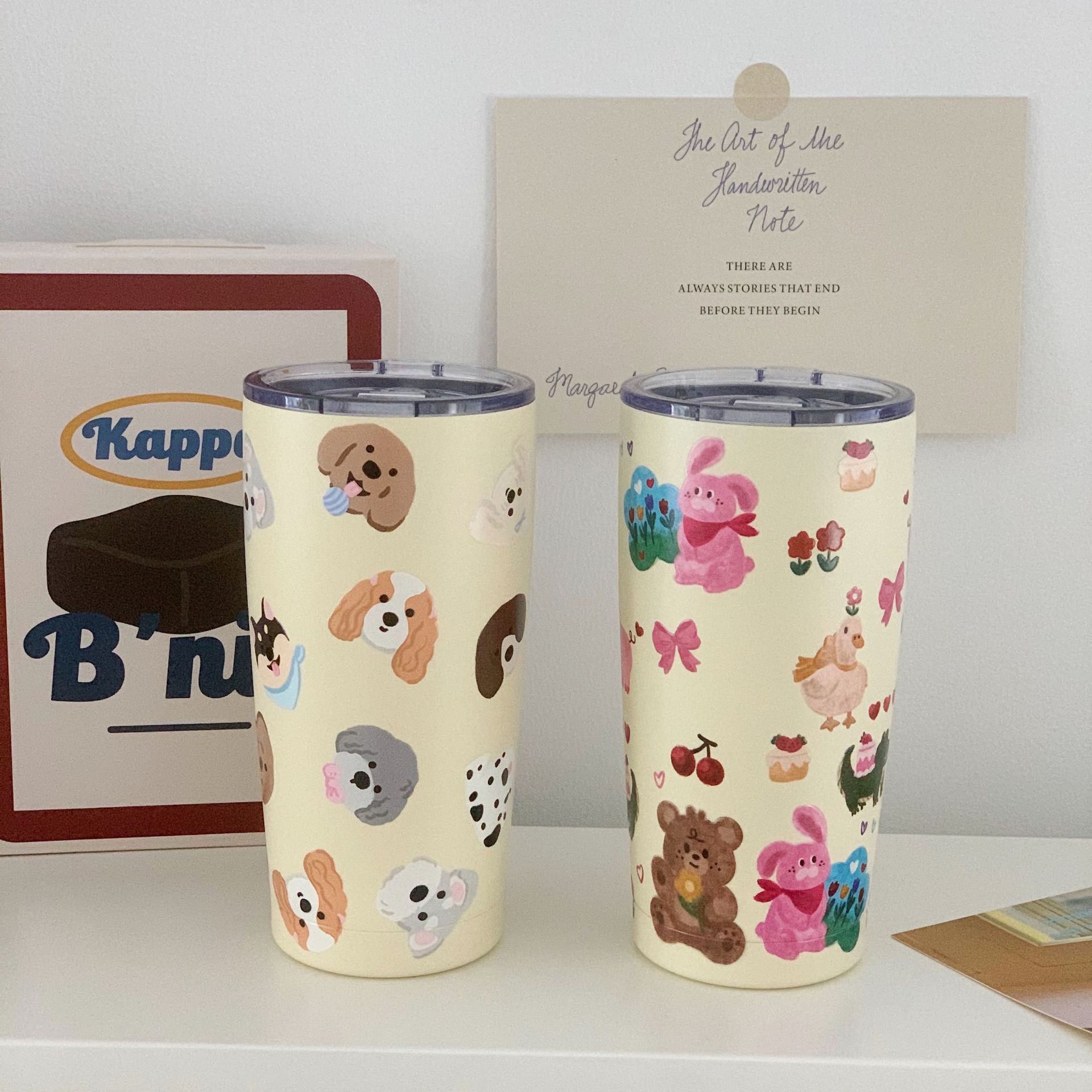 ins style high appearance level insulated cup 2023 New large-capacity 304 stainless steel water cup, high-temperature resistant portable straw cup full figure