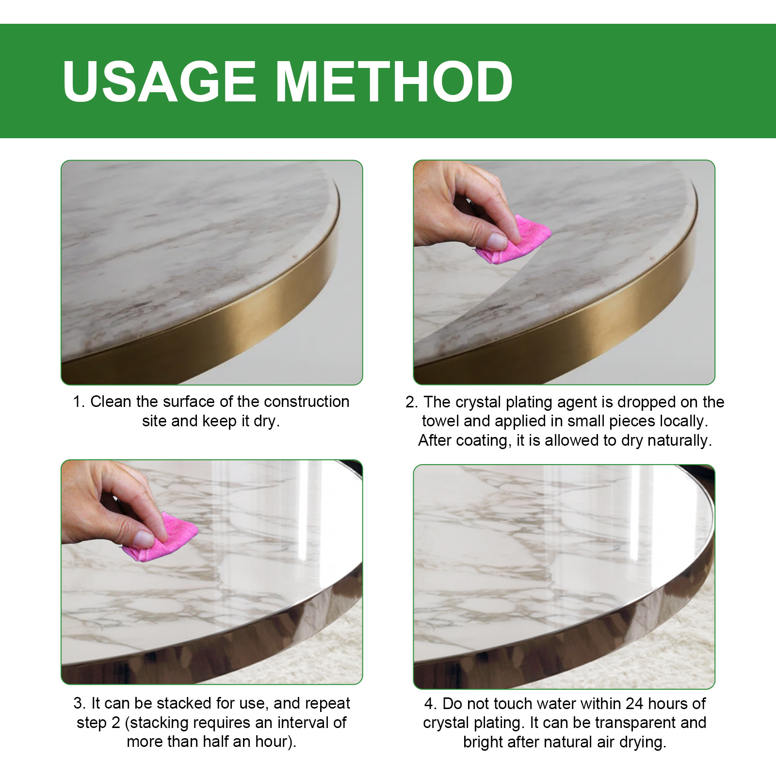 Jue-Fish stone crystal coating agent, marble polishing nano-crystalline liquid, brightening and restoring, tile scratch repair Application Scenario