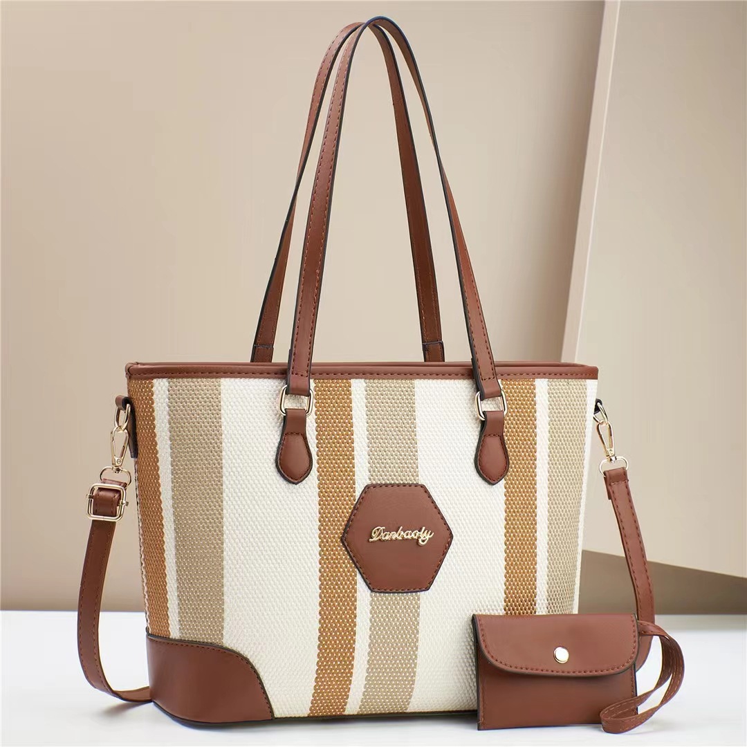 Retro casual large-capacity women's bag 2024, fashionable and elegant European and American color contrast trend single-shoulder crossbody handbag Specification drawing