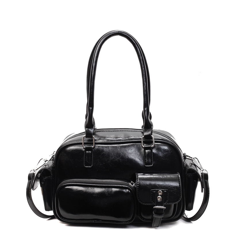 Retro handbag, multi-pocket pillow bag, soft leather underarm bag, 2025 new commuting shoulder bag, versatile crossbody bag Item Picture