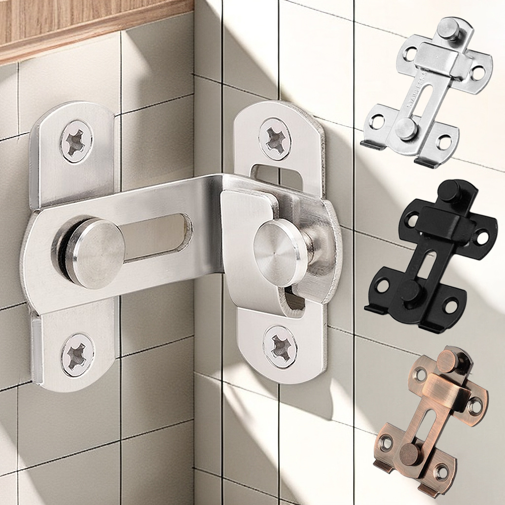Stainless steel door latch, household door bolt, bathroom simple latch, anti-theft card latch, door lock latch Application Scenario