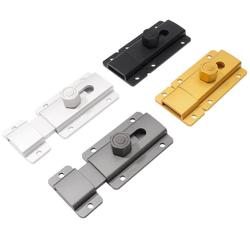Aluminum alloy anti-theft door lock latch, anti-locking magic tool, door bolt, thickened bathroom toilet bolt without drilling Item Picture