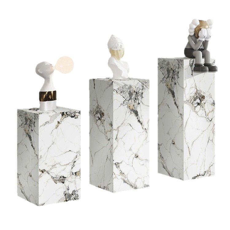 2025 New style living room entrance decorative item base rock plate marble pergola exhibition hall sculpture handicraft base platform Item Picture