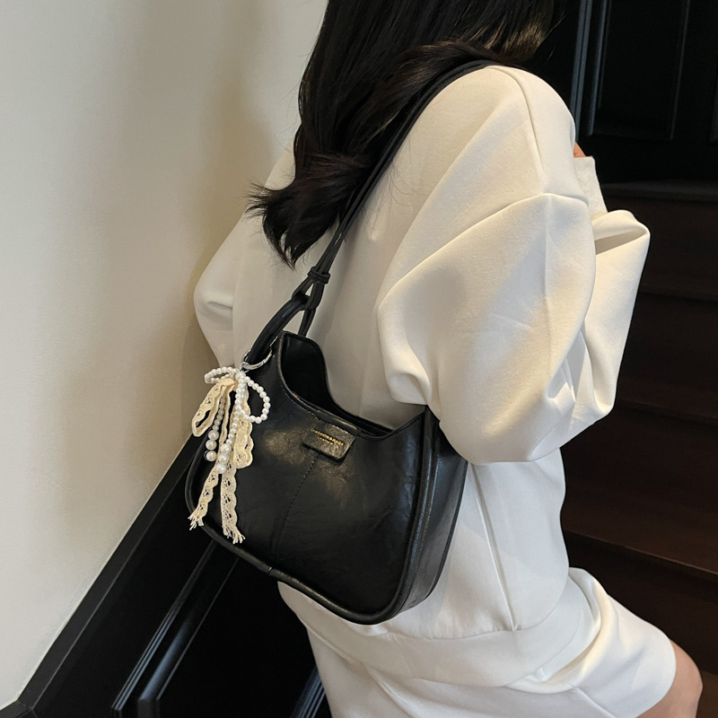 Cross-border 2025 New style, versatile and fashionable single-shoulder underarm bag, high-end casual soft leather crossbody bucket bag Specification drawing