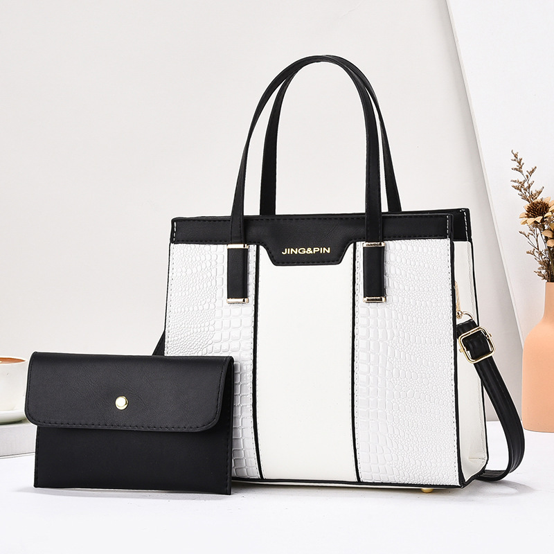 Elegant ladies' hand-held crossbody single-shoulder bag, color-blocking fashionable set bag, practical cross-border trend mother-and-child bag series Application Scenario