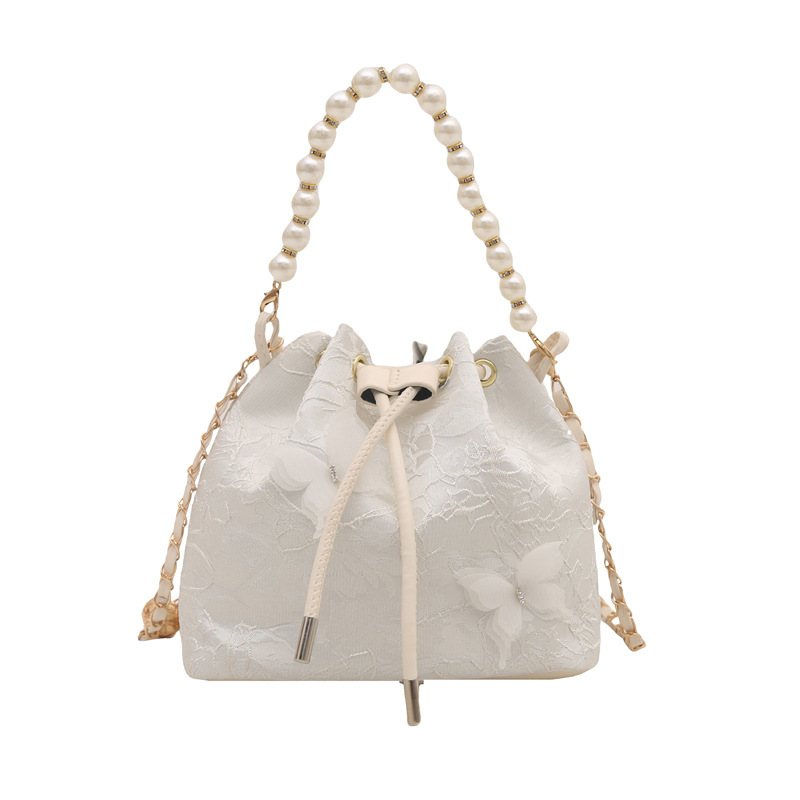 Chinese trend 2025 New cheongsong-style pearl handbag, stylish bucket, single-shoulder crossbody small bag for women Item Picture