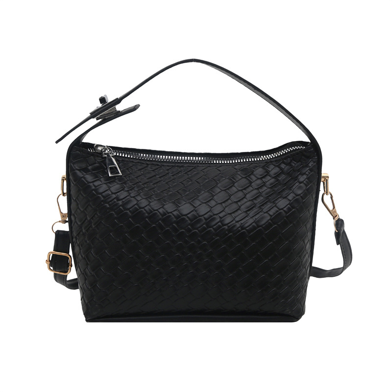 Fashionable woven small square bag, women's crossbody bag, versatile and simple underarm bag, 2025 new style single-shoulder bag, lunch box bag Item Picture