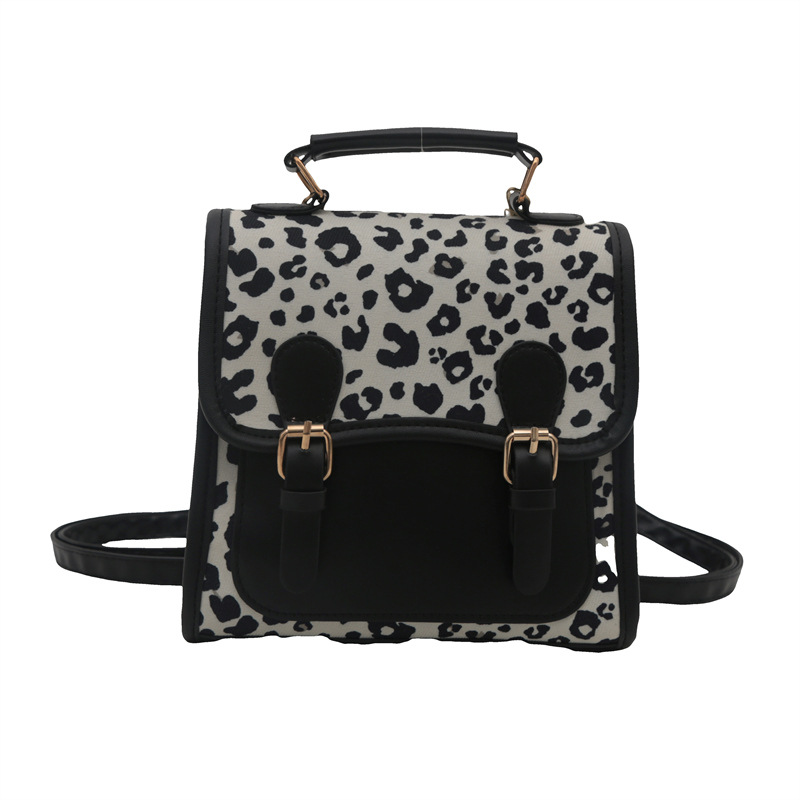 Retro leopard print backpack 2025 Summer New mini stylish single-shoulder crossbody bag, trendy and lightweight travel small backpack Item Picture