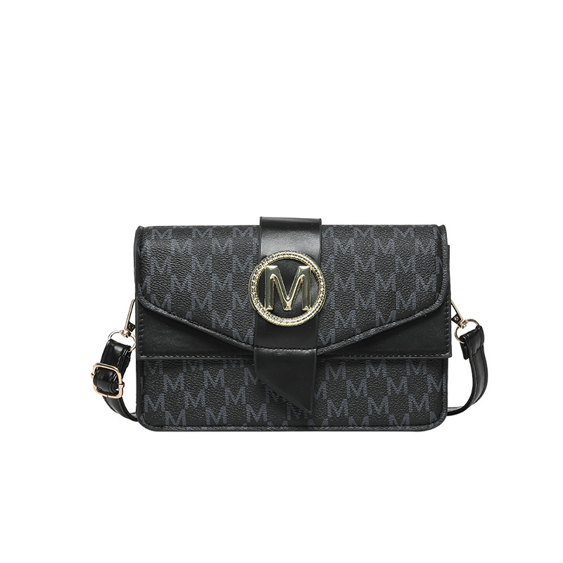 Spring versatile women's small design color-blocked letter women's underarm bag versatile and stylish PU women's small square bag Item Picture