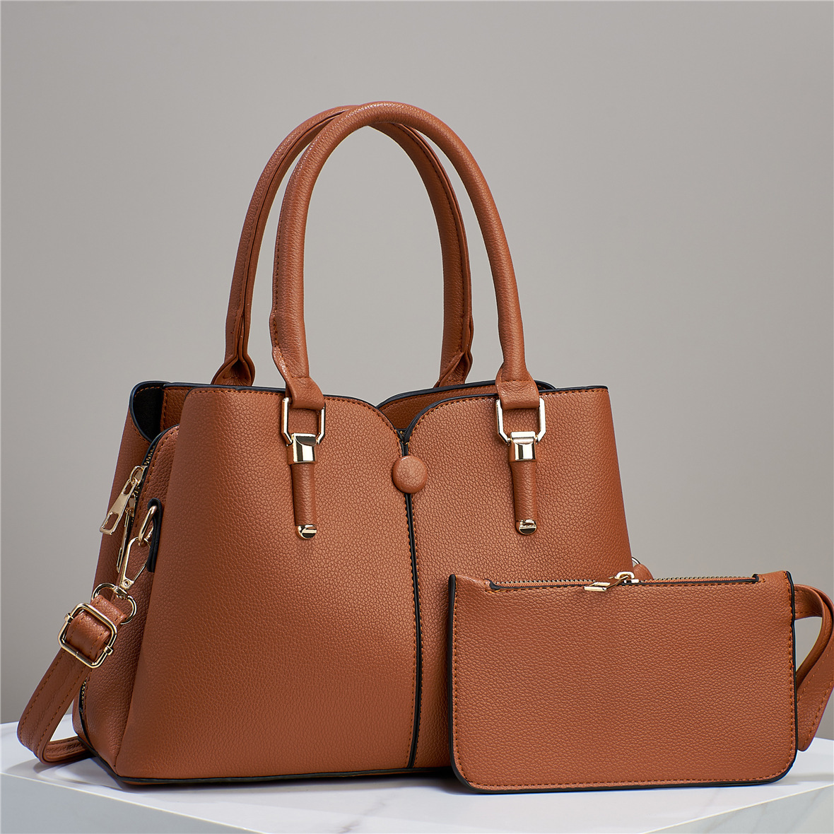 Cross-border best-selling handbag, high-end and simple 2023 new women's bag, large capacity two-piece set, stylish and elegant Application Scenario