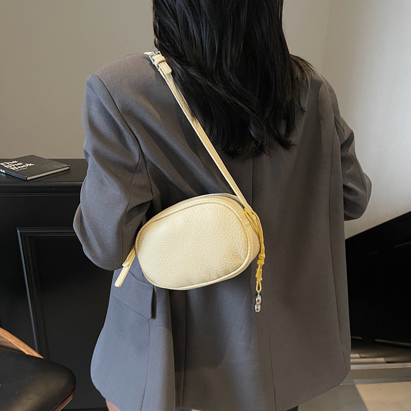 Fashionable lychee pattern small square bag for women 2025 new solid color casual single-shoulder bag, stylish and versatile commuting crossbody bag Specification drawing