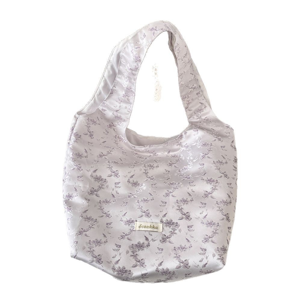 5422 Large capacity versatile shoulder bag, fresh blue jacquard butterfly niche vest commuter women's bag Item Picture
