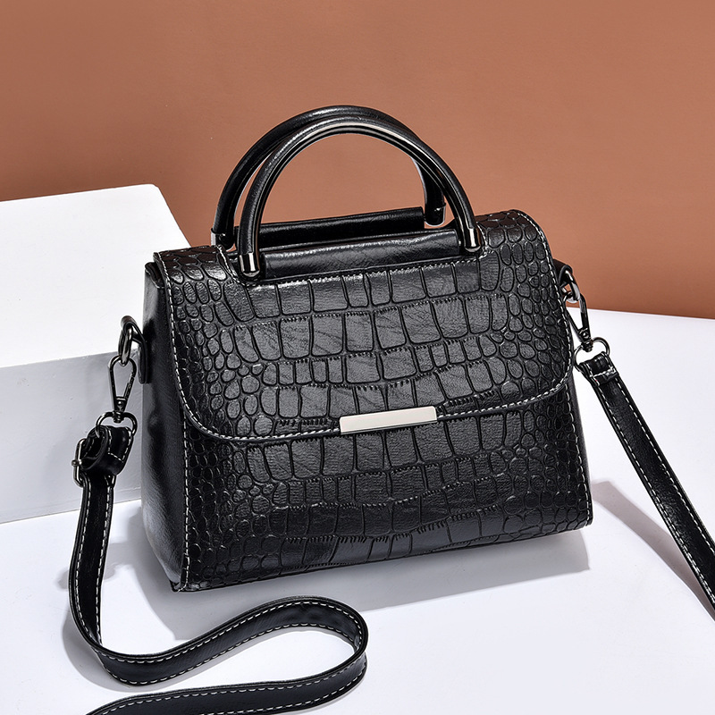 A new style of personalized stone-patterned single-shoulder bag for women in 2024, a fashionable and retro large-capacity handbag Specification drawing