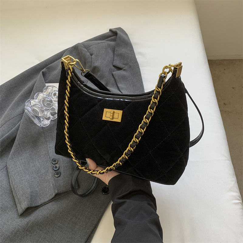 Fashionable small bag, stylish diamond-shaped bag, single-shoulder bag, 2024 new trendy INS casual bag, chain women's bag Specification drawing