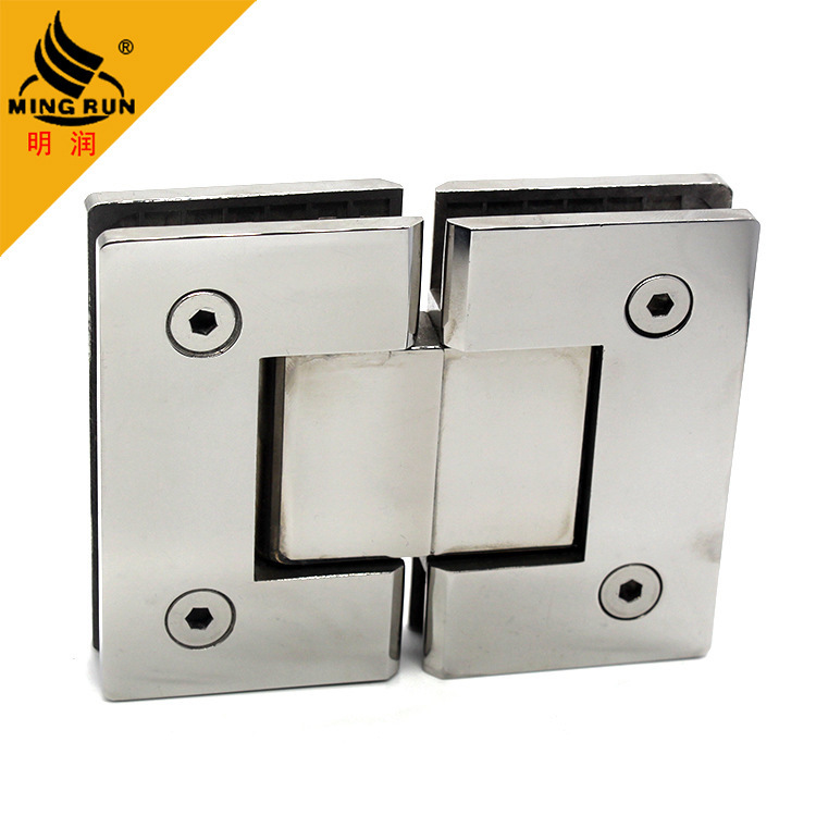 Stainless steel bathroom clamp, frameless shower room glass partition door clamp, thickened 180-degree precision cast glass door hinge Specification drawing