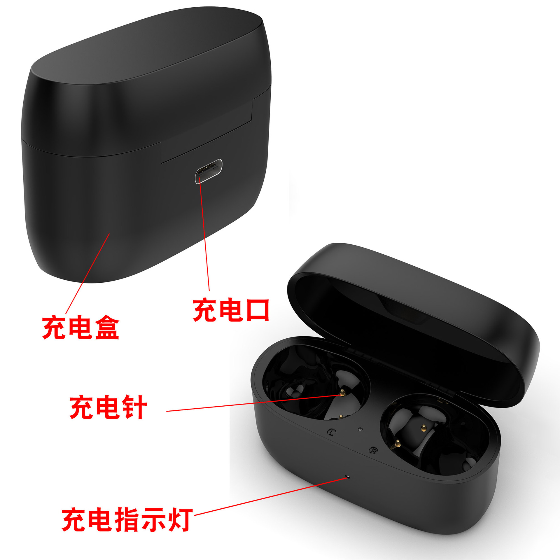 It is suitable for Jabra Elite4 and Elite3 Bluetooth earphone charging case M022 charging case Item Picture