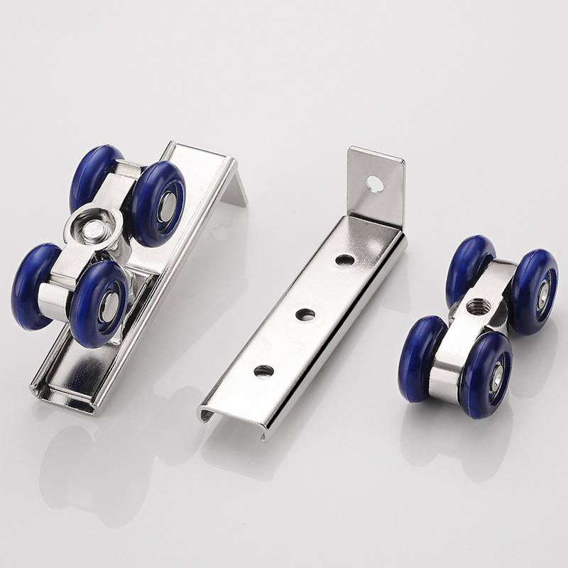 Small pulleys, small hanging wheels, wooden door sliding door hanging wheels, hanging rails, small four wheels, sliding door rollers, wardrobe door bearing wheels details Picture