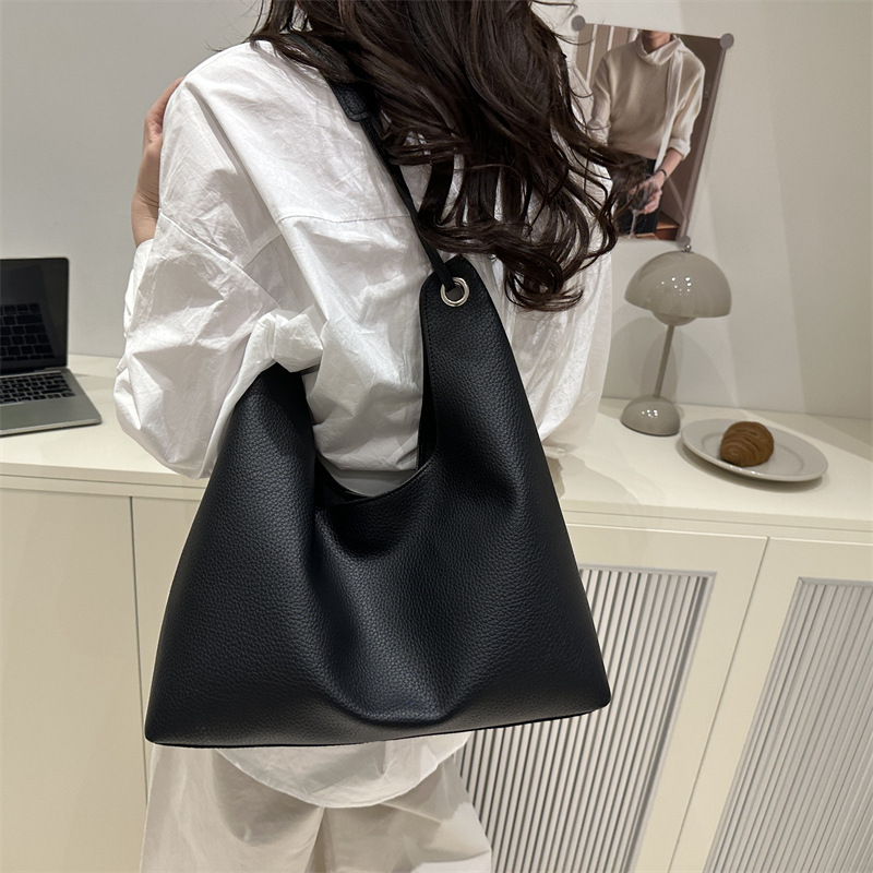 High-end retro large-capacity bag for women, 2025 new style casual, versatile and stylish single-shoulder bag, tote bucket bag Specification drawing
