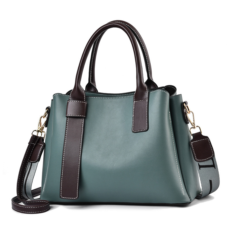 A new type of casual and simple soft leather large-capacity tote bag for women, a fashionable and trendy single-shoulder crossbody bag from Europe and America details Picture