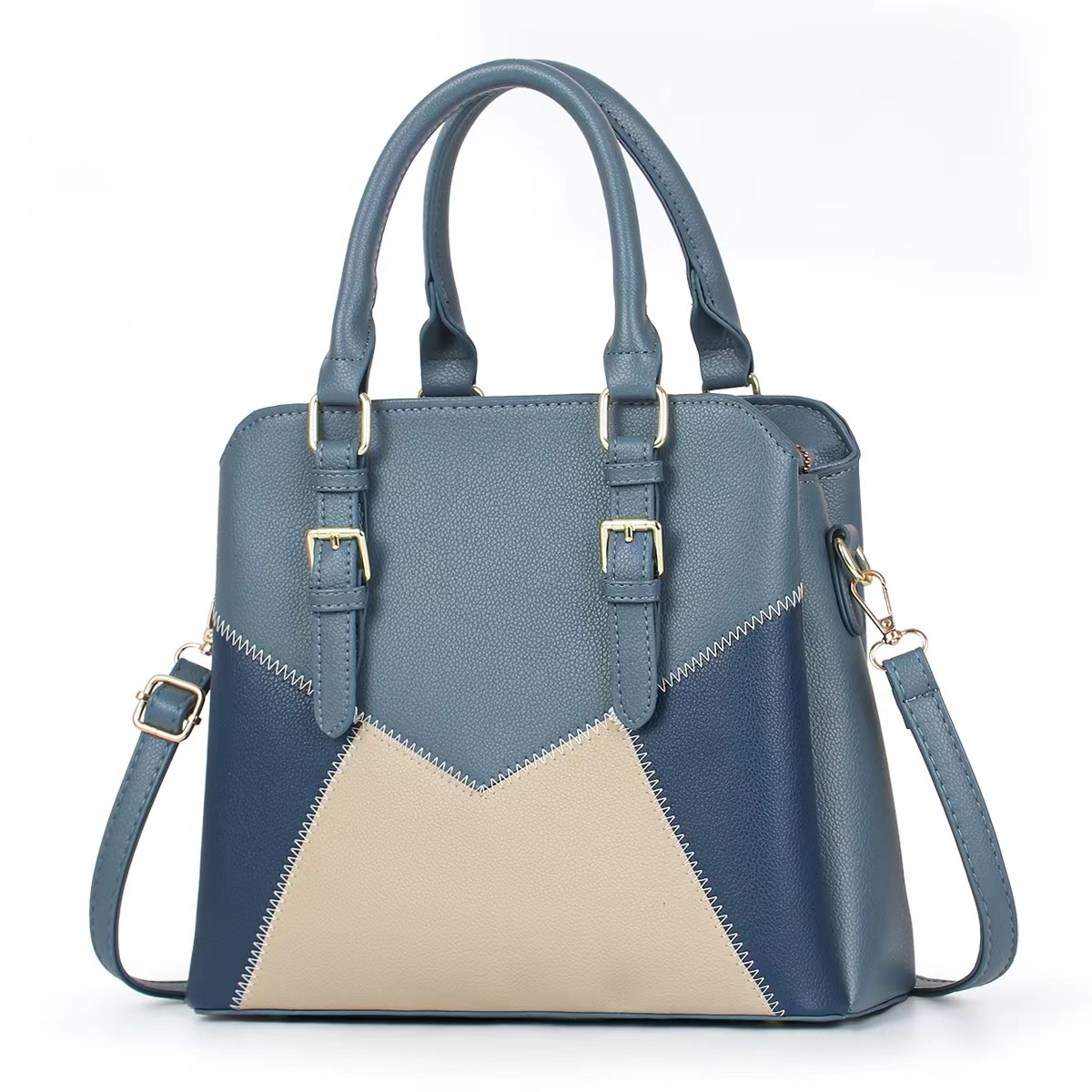 New 2024 cross-border women's bag, single-shoulder crossbody bag, large-capacity retro patchwork handbag for women, commuting bag full figure
