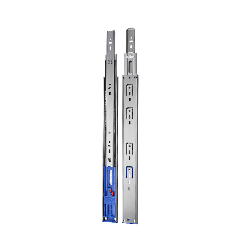 4512 drawer pull-free press rebound slide rail, 304 stainless steel buffer damping track, furniture silent guide rail Item Picture