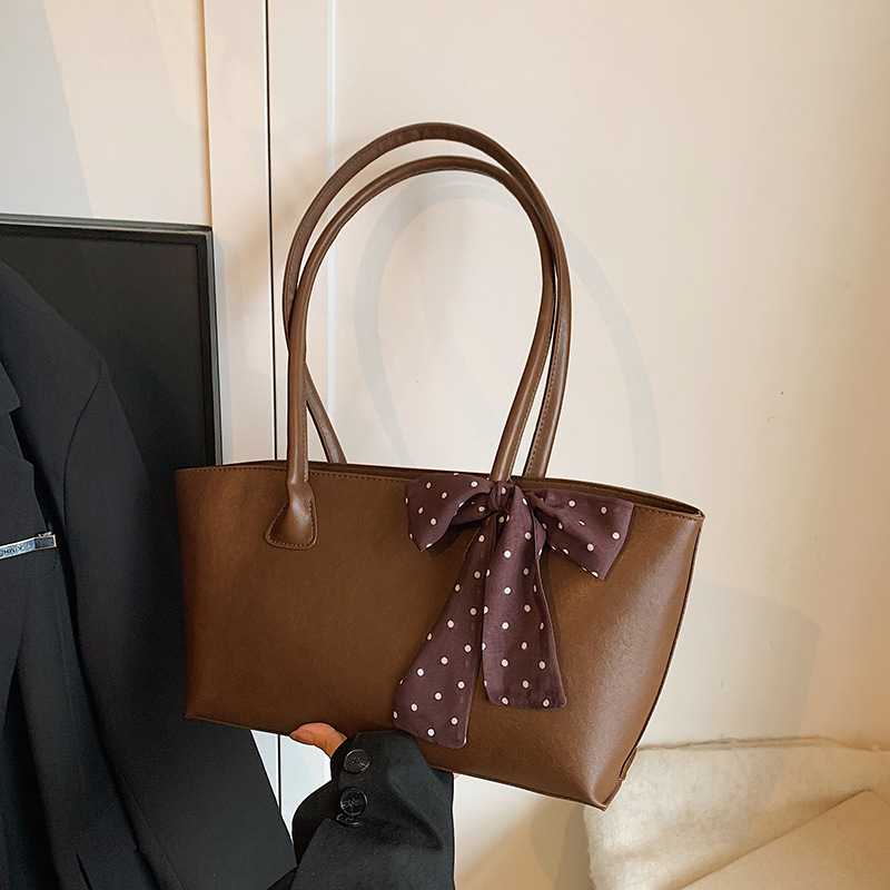 High-end vintage small bag for women, 2025 new style casual and versatile single-shoulder underarm bag, hand-held tote bucket bag Specification drawing