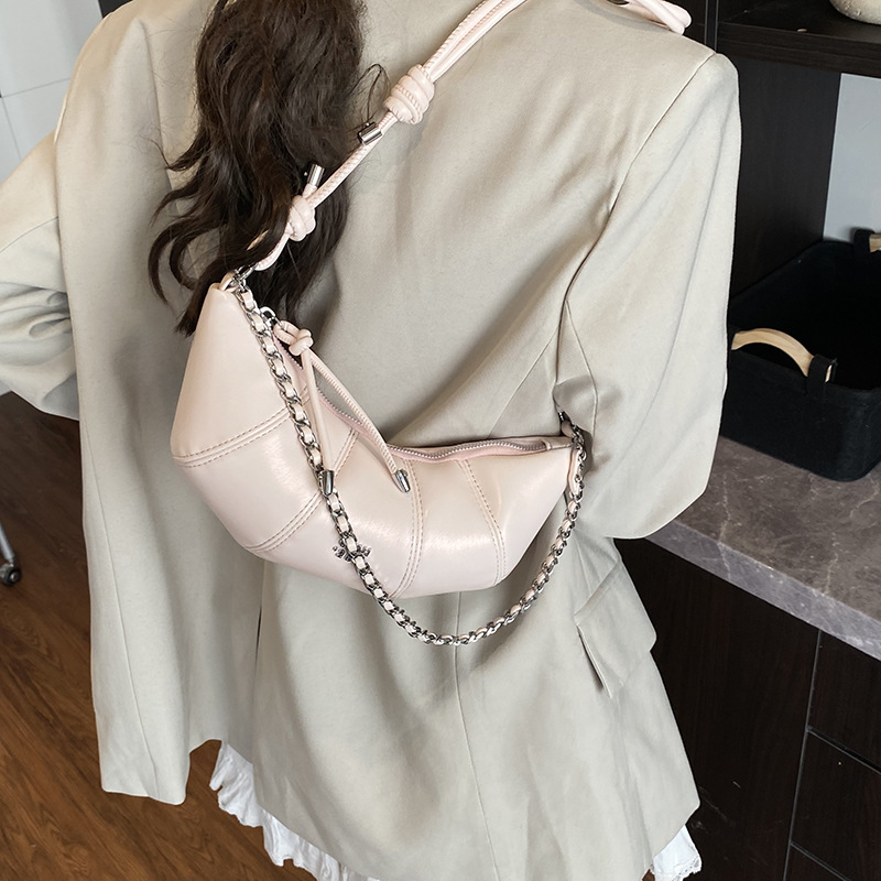 Trendy solid color simple dumpling bag for women 2025 New Korean style Instagram fashion single-shoulder bag, niche quality crossbody bag details Picture