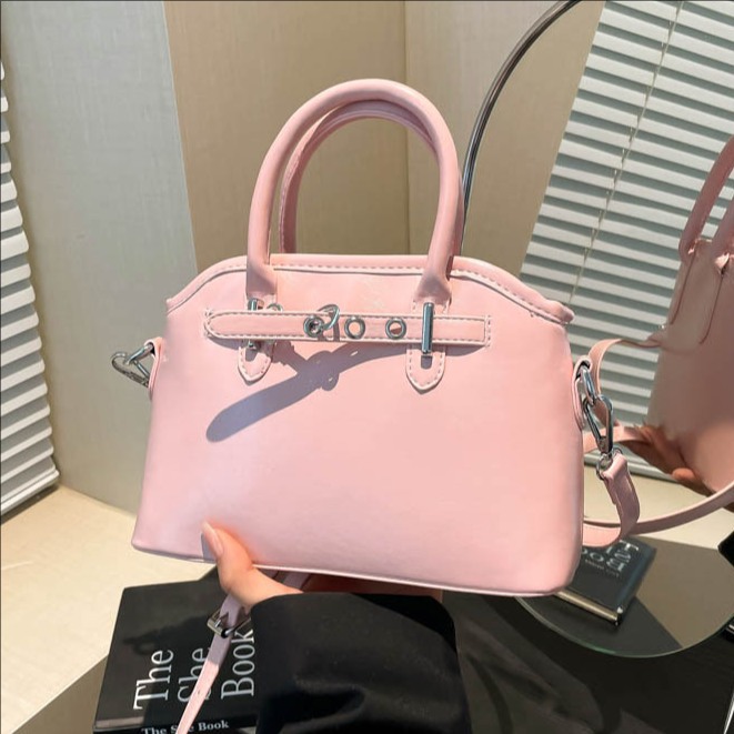 Cross-border retro and stylish light luxury large-capacity tote bag for women 2025 new style, solid color simple single-shoulder crossbody bag full figure