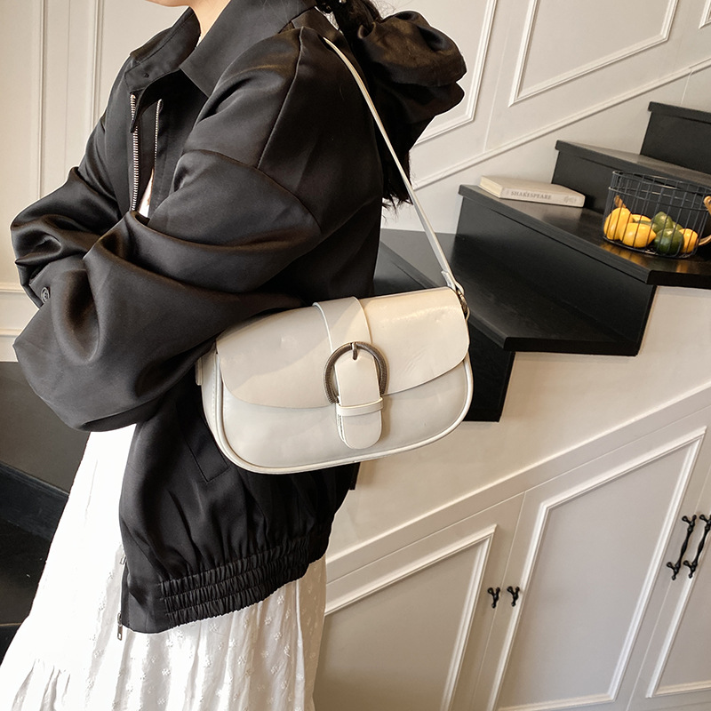 High-end, simple and solid color underarm bag for women, new style 2025, fashionable and stylish single-shoulder bag, versatile commuting crossbody bag Specification drawing