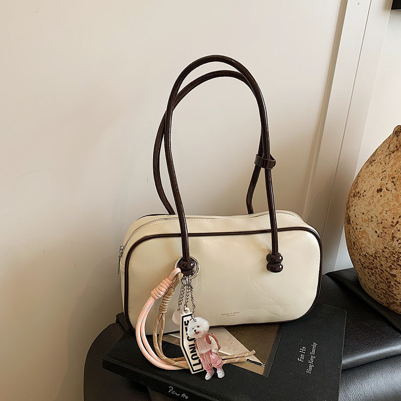 "Yangqi 2025 New Style fashionable and versatile shoulder bag, elegant underarm bag, women's casual bag, solid color simple tote bag. details Picture
