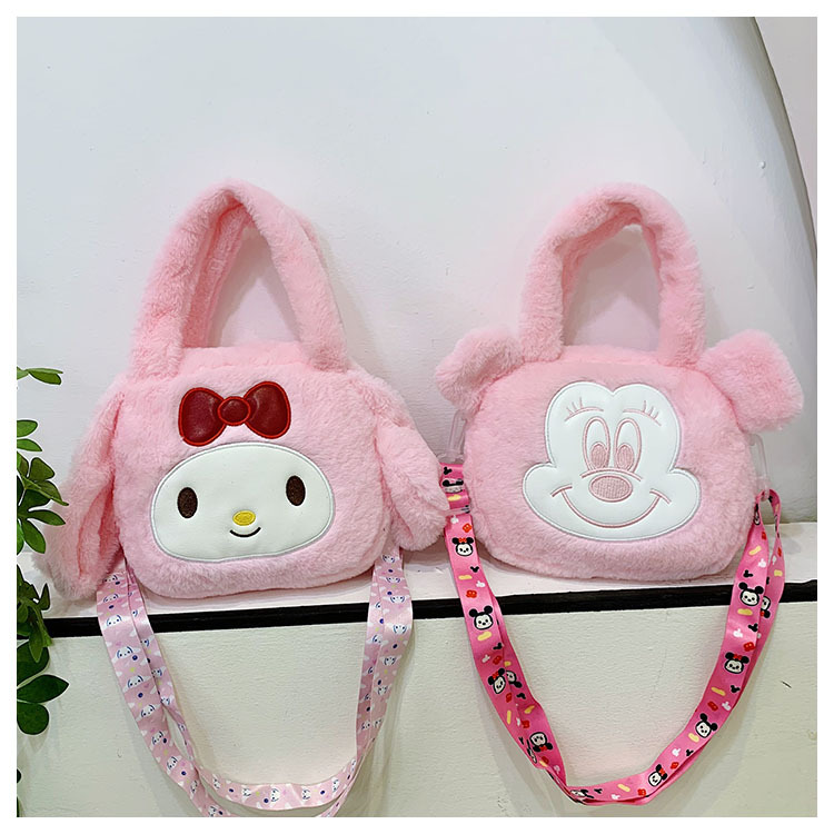 Sanrio 8-inch plush toy bag, children's cartoon single-shoulder crossbody bag, claw machine doll, exchange gift, loose change storage details Picture