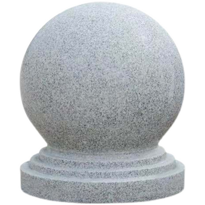 Stone ball roadblocks, square car barriers, marble balls, school anti-collision stone piers, round balls, natural granite car barrier door piers Item Picture