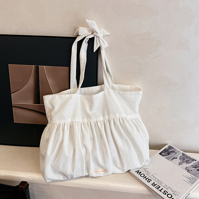 Simple and versatile casual single-shoulder canvas bag for university classes, a new large-capacity fashionable tote bag for women in 2025 Specification drawing