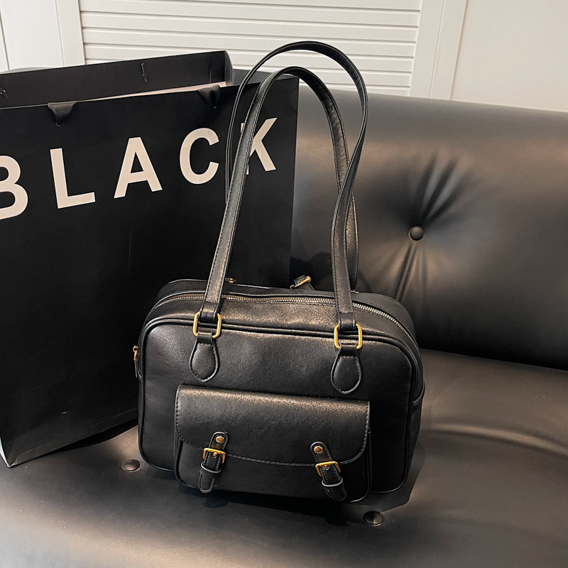 Retro backpack, messenger bag, Japanese business trip briefcase, versatile campus commuting bag, single-shoulder multi-purpose backpack details Picture