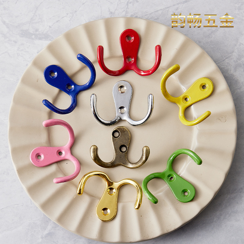Yunchang Antique hook, alloy hook, coat hook, cabinet hook, decoration and renovation accessories, double hook, 55*41MM full figure