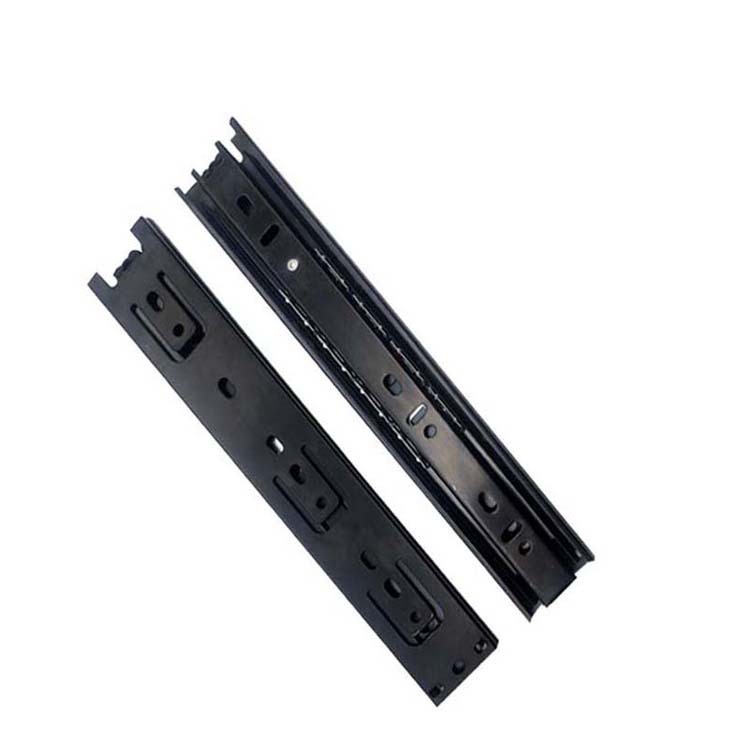 Wholesale buffer sliding door steel ball slide rails, silent cold-rolled steel wardrobe guide rails, drawer tracks, 35mm wide three-section slide rails Application Scenario