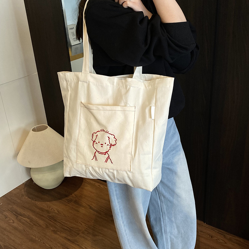 The 2025 new trendy and simple printed large-capacity single-shoulder bag is a versatile, casual, simple and niche commuter tote bag for women Specification drawing