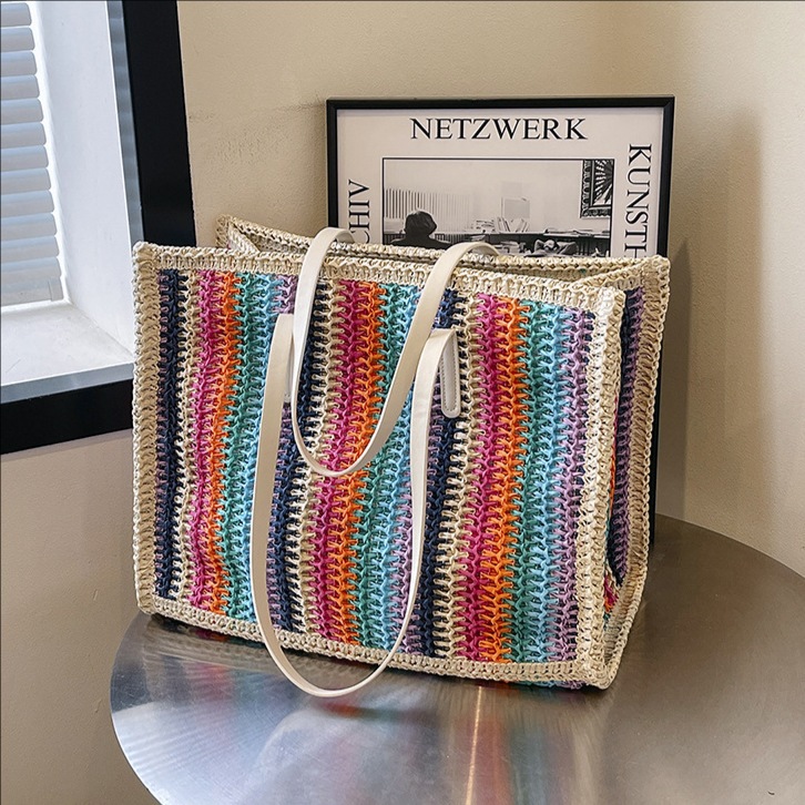 Woven bag for women 2025 New style street fashion trend versatile single-shoulder underarm bag for travel large capacity tote bag full figure