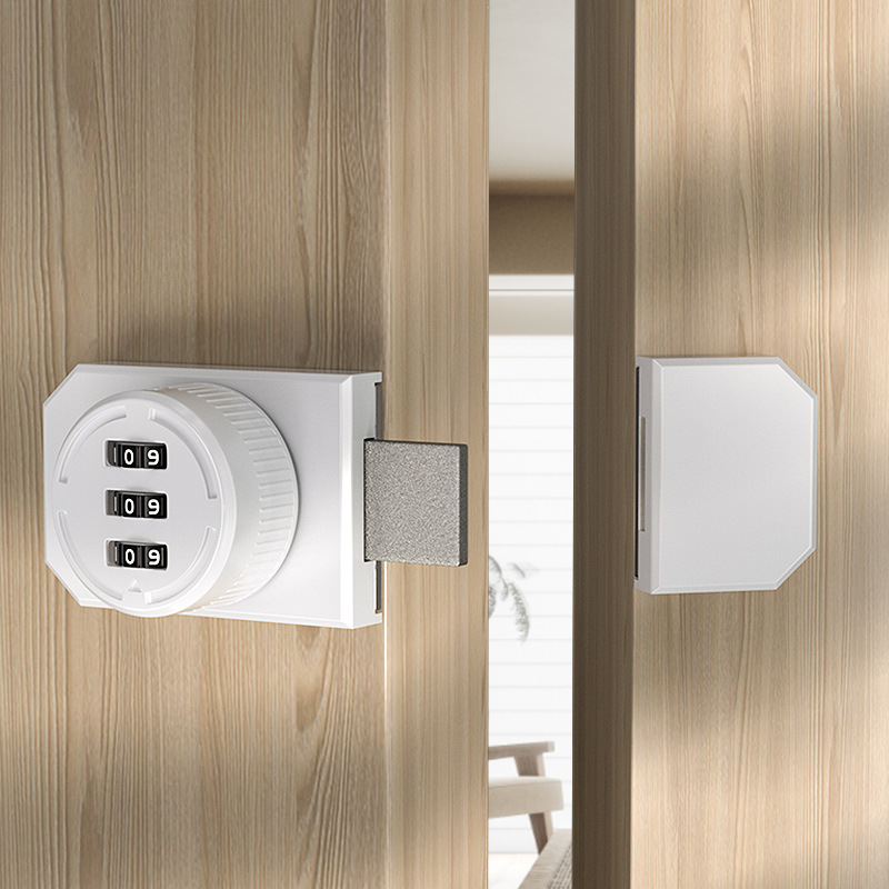 Hole-free password latch lock, indoor reverse lock latch, room door bolt, exposed door latch, anti-theft, old-fashioned door lock latch Specification drawing