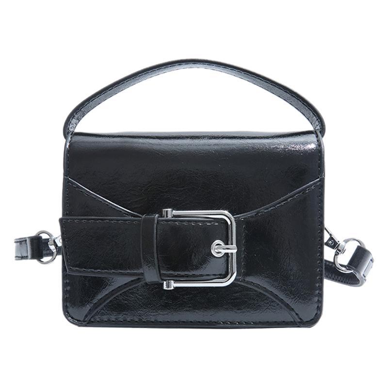 Korean solid color simple and niche belt mini hand-held square bag for women 2025 summer new style cute little wallet Item Picture