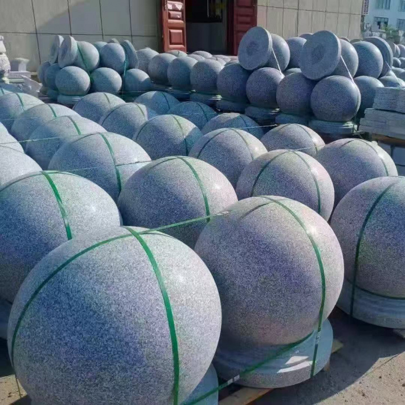 Granite anti-collision stone piers, square isolation, marble bollards, stone balls, park, outdoor stone pier ornaments combination, Foshan full figure