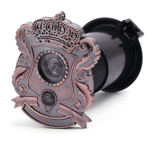 Cat-eye doorbell integrated anti-theft door, 35mm diameter pipe, high-definition door mirror with bell, two-in-one plastic household Application Scenario