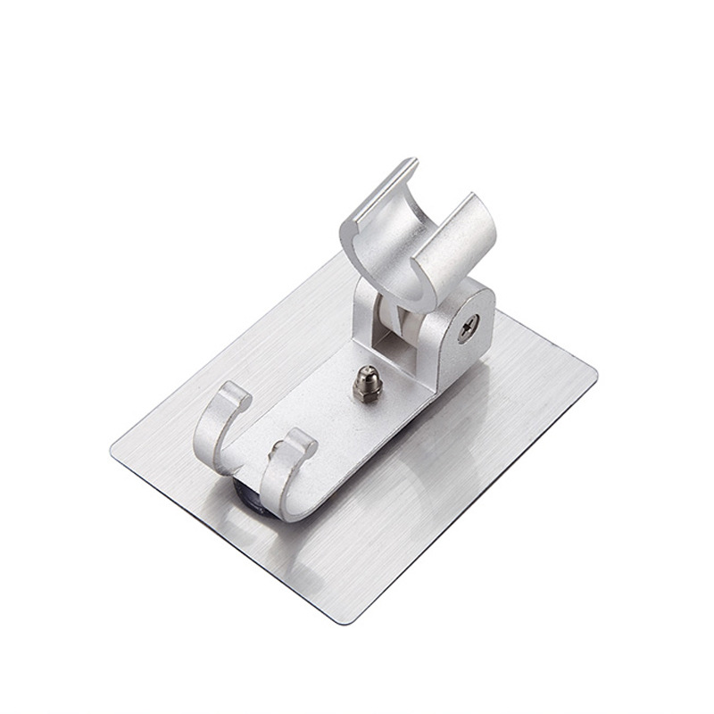 Non-drilling electroplated showerhead base, adjustable shower head for bathroom, self-adhesive aluminum bracket, drilling hook fixator details Picture
