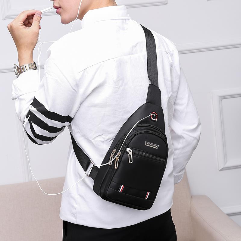 Men's single-shoulder crossbody bag, waterproof Oxford fabric, portable, light, sporty, business travel and casual backpack details Picture