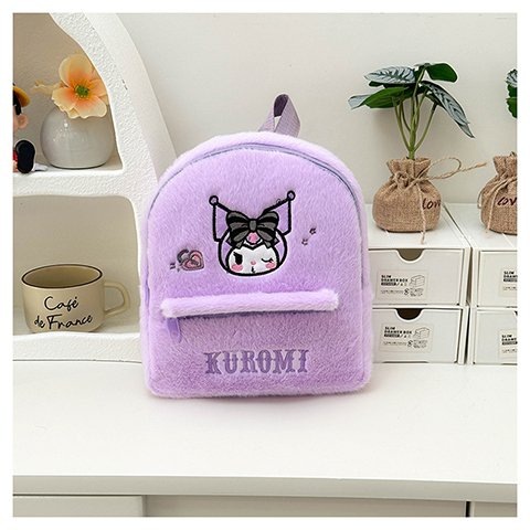 Japanese-style cute embroidered Kuromi Melody plush student backpack, large-capacity backpack for girls, children's schoolbag Application Scenario