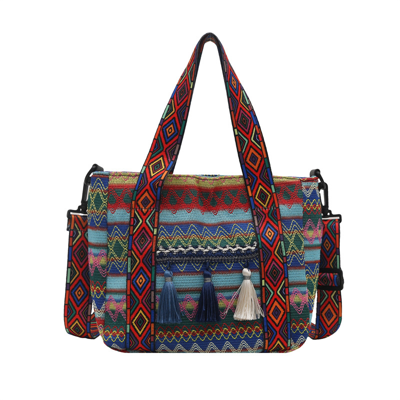 A large-capacity, fashionable and simple tote bag with ethnic style, new Spring/Summer 2025, and a stylish lady's commuter bag Item Picture