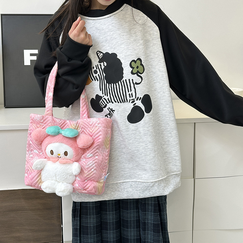 New cartoon doll single-shoulder bag, large-capacity claw machine doll, exchange for plush handbag bag, daily necessities storage details Picture