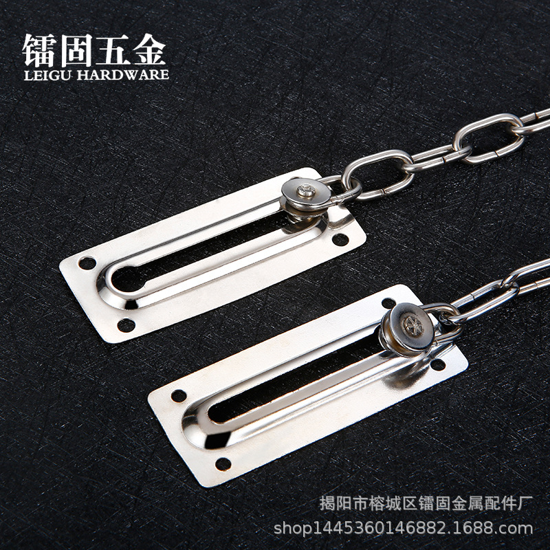 Guangdong manufacturer's 304 stainless steel door inner anti-theft chain door chain door latch anti-theft latch safety chain door bolt anti-theft chain lock Specification drawing